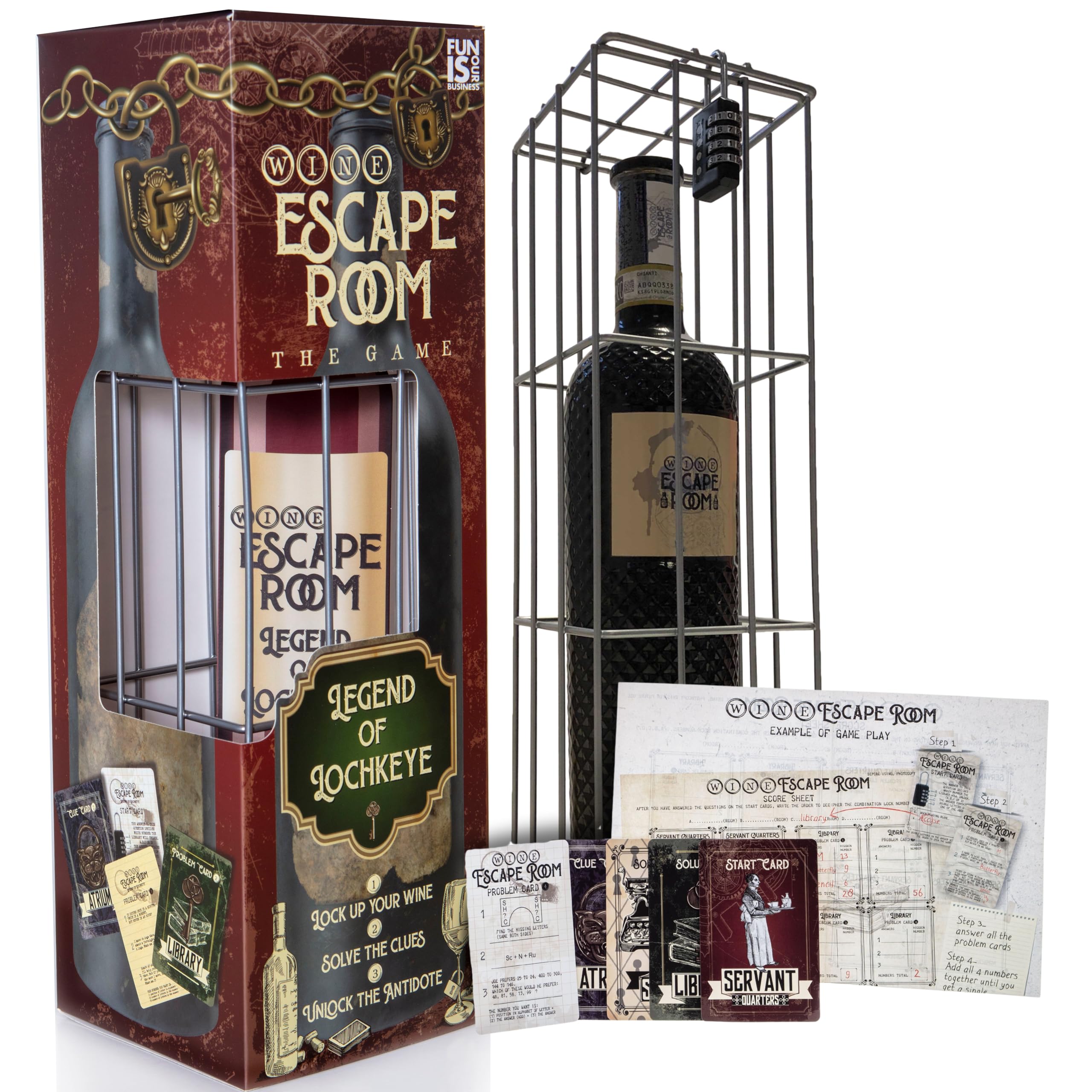 Boxer Gifts Wine Escape Room Game-Bottle Puzzle Box For Adults-Unusual Fun Gifts For Men & Women-Unique, Black
