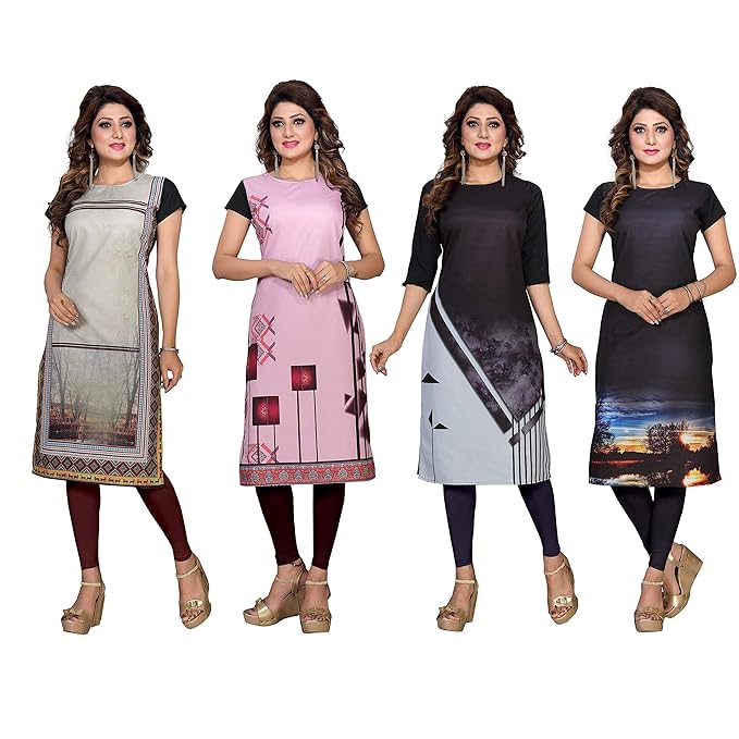 Crepe Straight Kurtis for Women's
