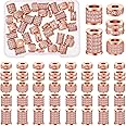 Yinkin 40 Pieces Zircon Rhinestone Beads Tube Column Pave Bead Charms Cubic Zirconia Big Hole Spacer Jewelry Bracelet Connector Crystal for DIY(Rose Gold)