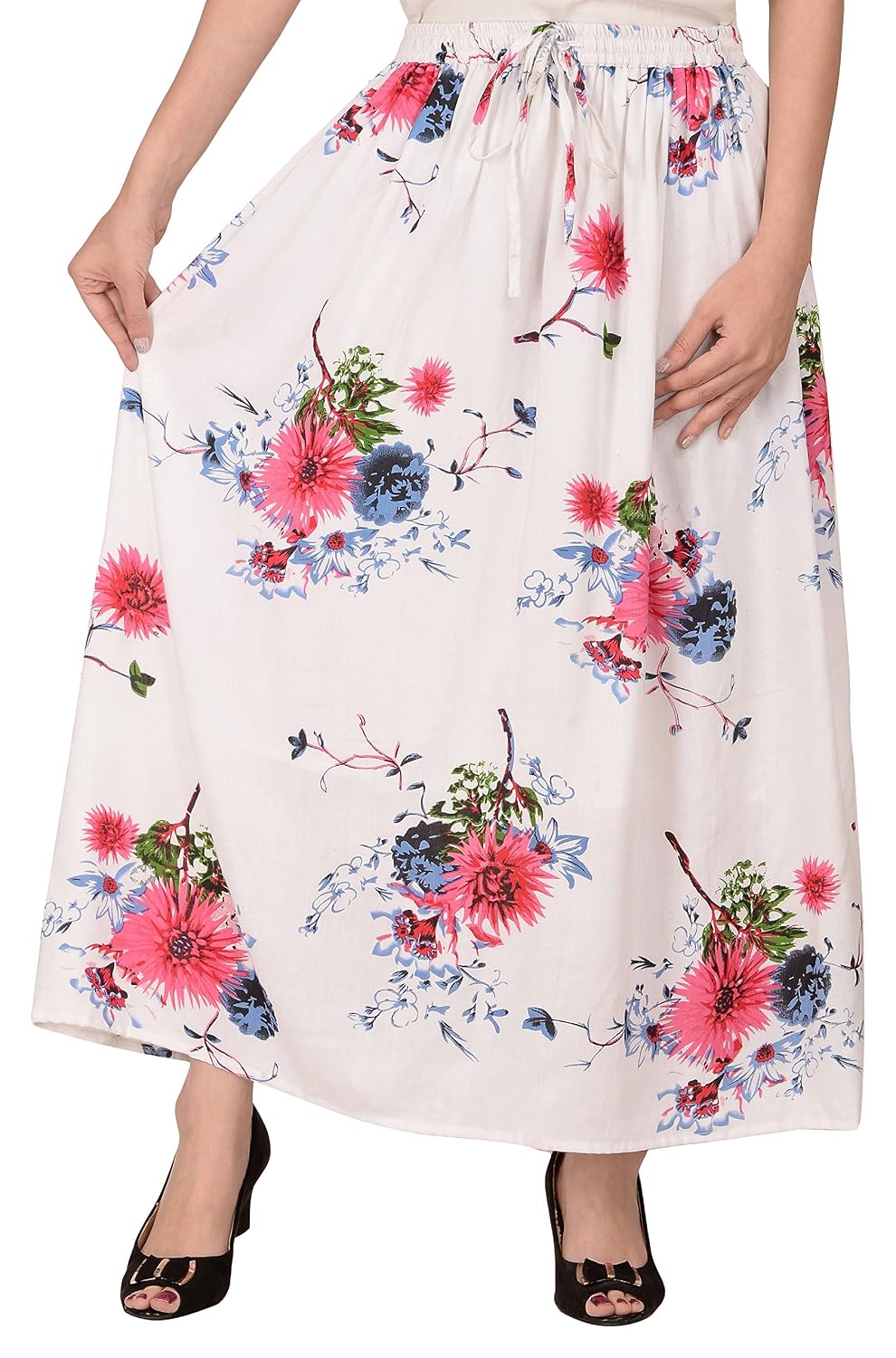 cotton breeze women's viscose skirt (white_free size)