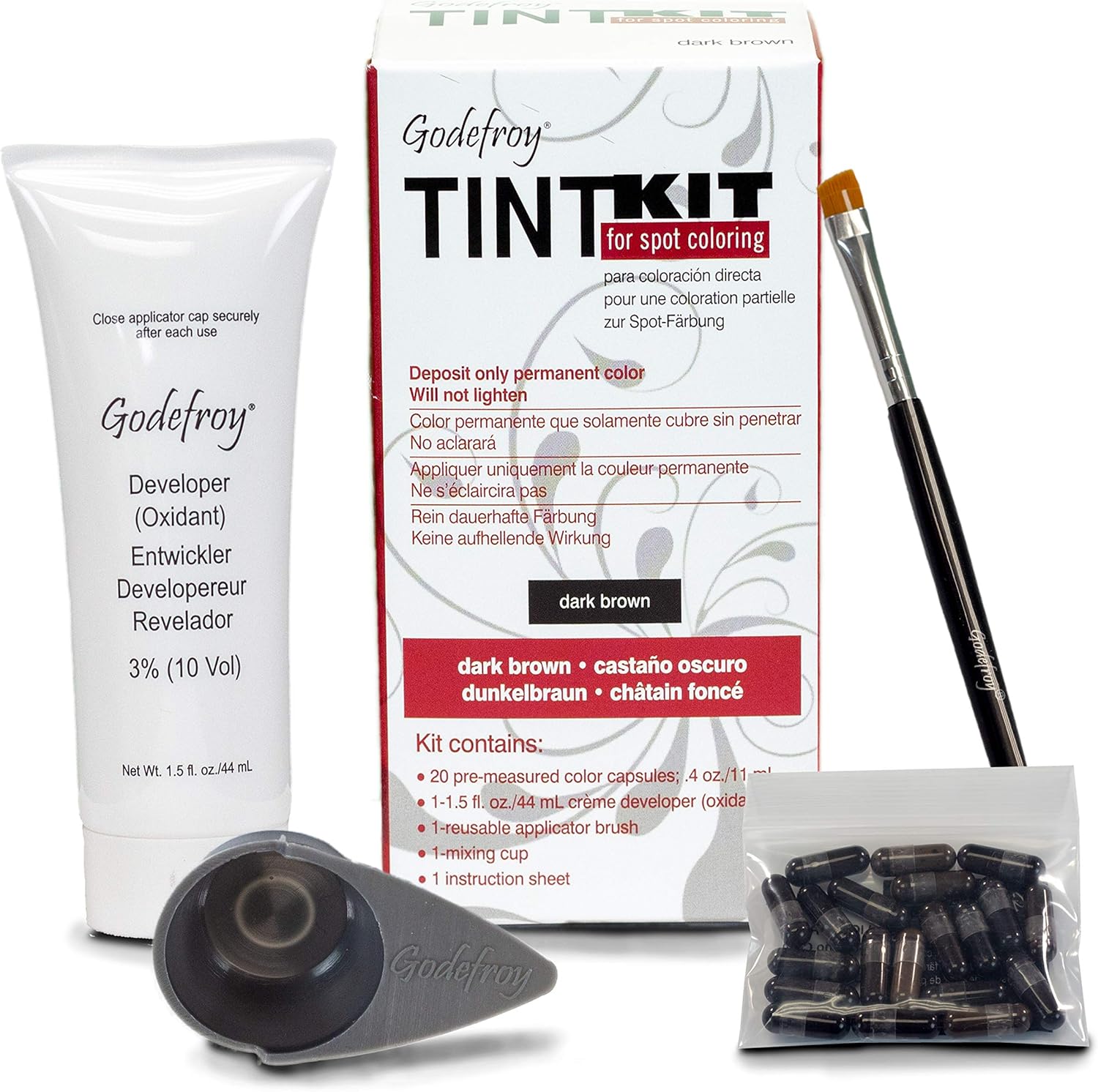 Amazon Com Godefroy Professional Hair Color Tint Kit Dark Brown 20 Applications Beauty