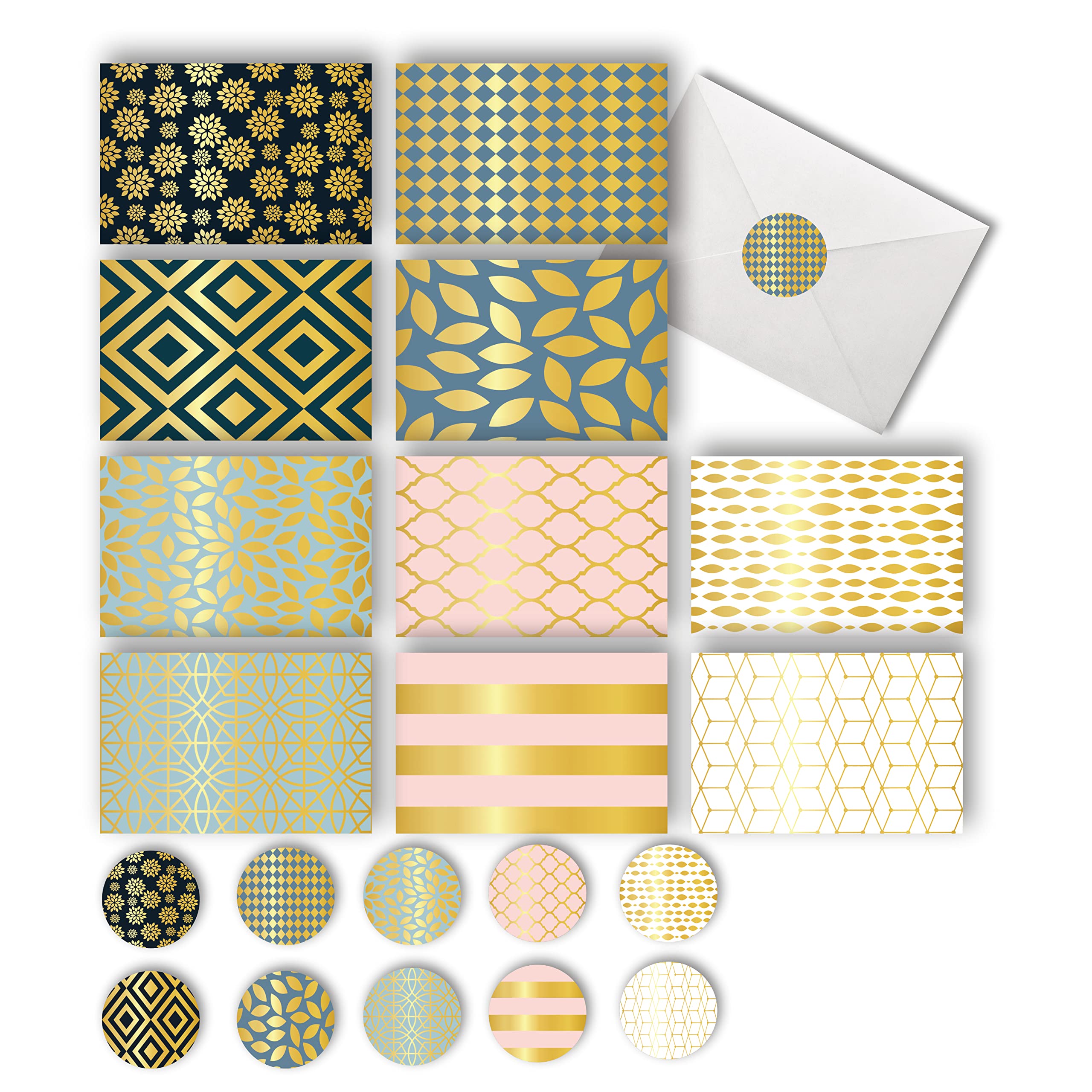 Smart Scribble Set 50 Biglietti Di Auguri Vuoti Con Buste - 10 Design Eleganti, 10,2x15,2 Cm