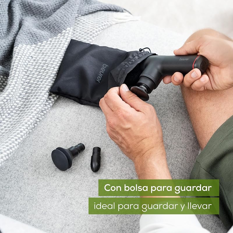 MG 79 Massage Gun Sensitive, Pistola de masaje muscular y compacta con 3 accesorios, suave masaje de puntos gatillo para zonas sensibles del cuerpo con 3 niveles de intensidad