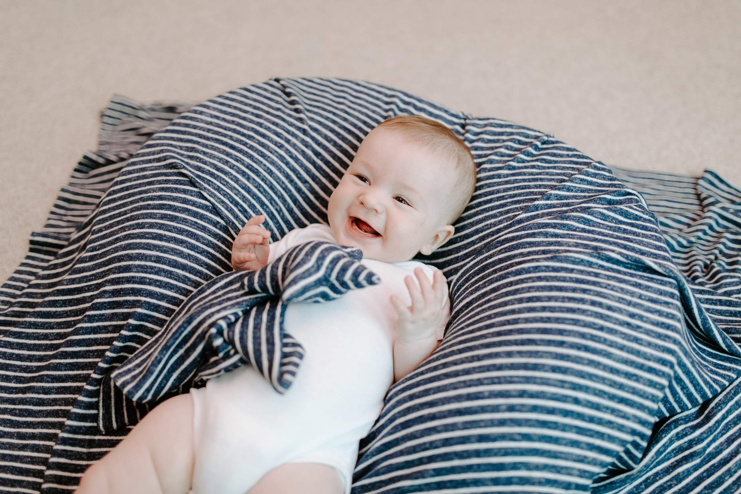 aden + anais Snuggle Knit Baby Swaddle Blanket for Newborn Girl and Boy, Versatile Stroller Cover, Burp Cloth, Nursing Shield, 47 x 47 Inch, Navy Stripe
