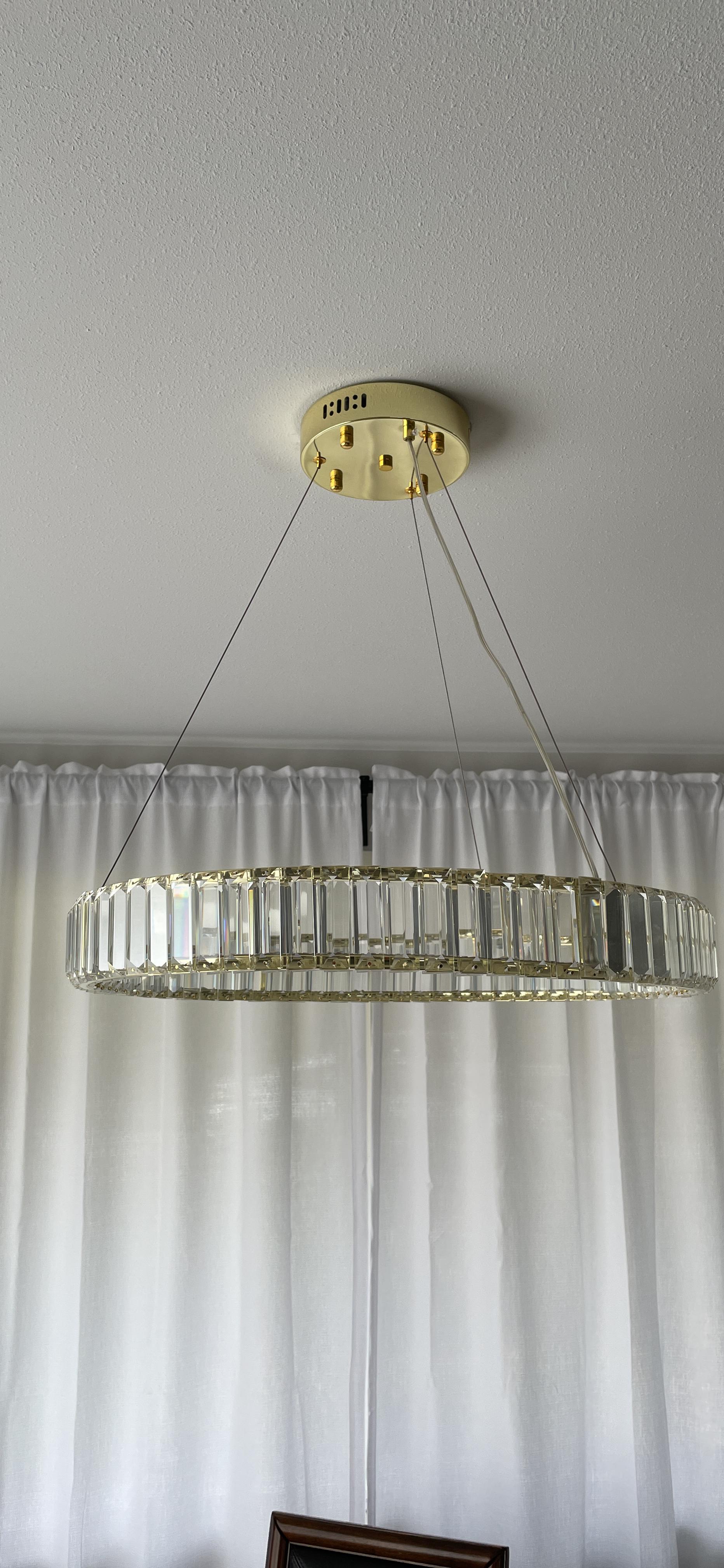 $36/mo - Finance yomay Modern Crystal Chandelier Gold Ring Pendant ...