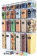 Chef's Path Airtight Food Storage Container Set - 24 PC - Kitchen & Pantry Organization - BPA-Free - Plastic Canisters with Durable Lids Ideal for Cereal, Flour & Sugar - Labels, Marker & Spoon Set