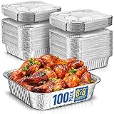 8x8 Disposable Aluminum Pans With Lids - 100 Pack