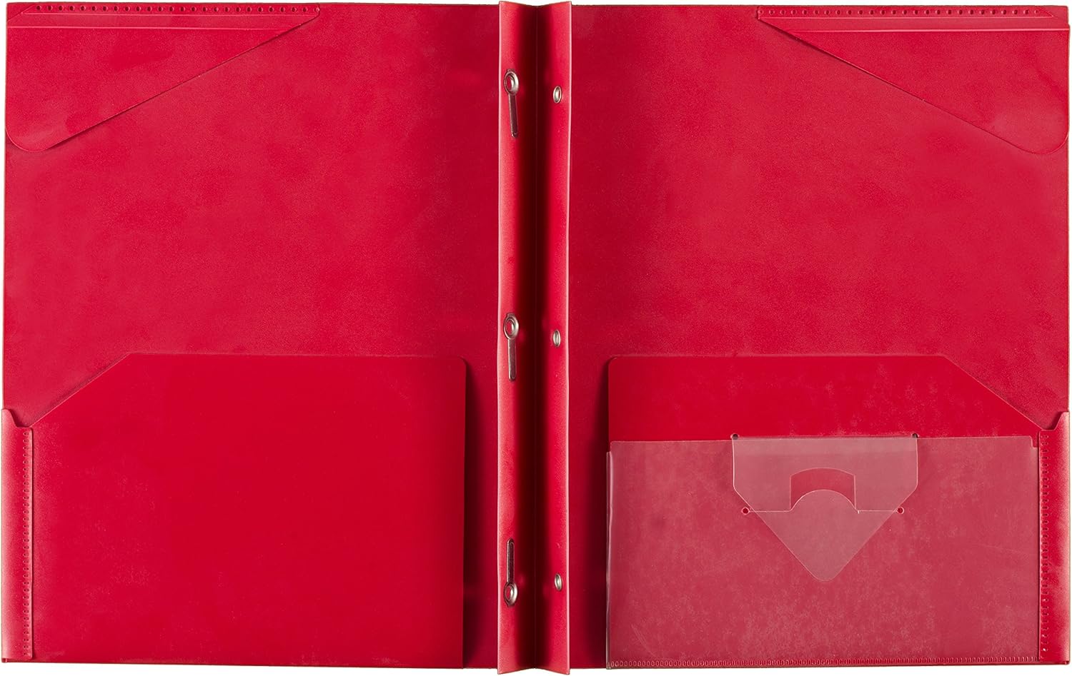 Five Star 2 Pocket Folders with Prong Fasteners, Stay-Put Folder, Folders with Pockets, Plastic, Black, Red, Green, Blue, 4 Pack (38064) : Office Products