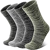 Anlisim Merino Wool Warm Boot Hiking Socks Thermal Extra Thick Winter Cozy Crew Comfy Cushioning Work Women Men Socks 4 Pairs