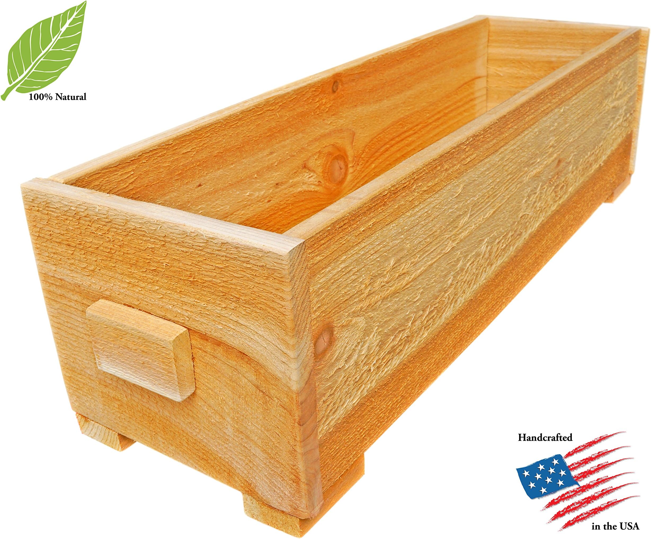 Timberlane Gardens Handcrafted Natural Western Red Cedar Traditional Planter Box