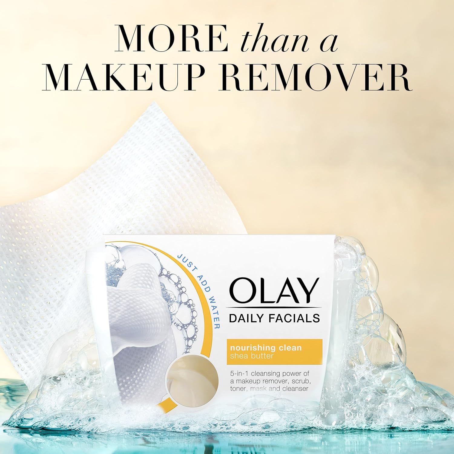 Olay Daily Facial Nourishing Cleansing Cloths Tub with Shea Butter Makeup Remover, 33 ct: Beauty