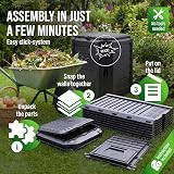 Deuba 800L Garden Compost Bin Outdoor Storage Box Black view 3