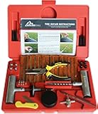 Boulder Tools Heavy Duty Tire Repair Kit - 56 Pc Set For Motorcycle, ATV, Jeep, Truck, Tractor Flat Tire Puncture Repair