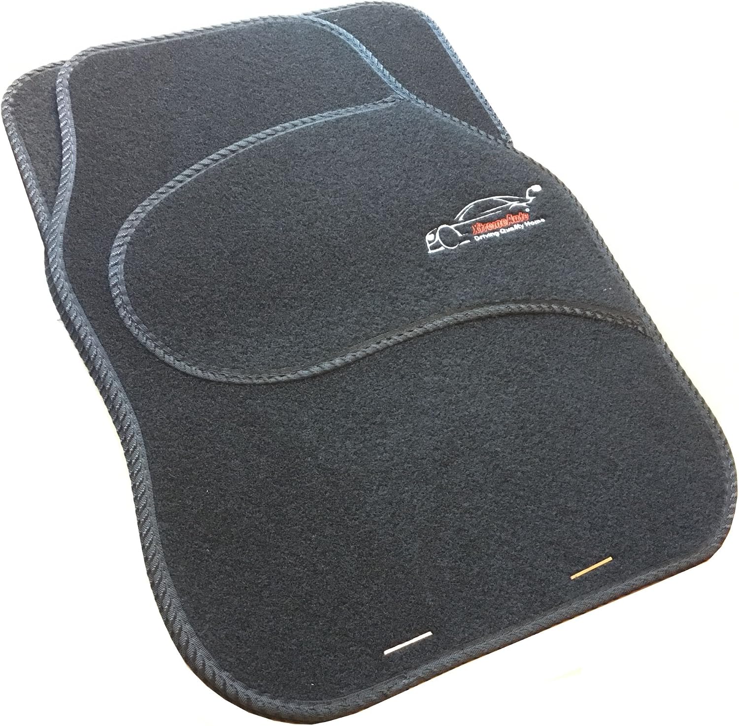 Xtremeauto Car Mats Universal 4PC Set, Sporty Carpet Car Floor Mats, Embroidered Front & Rear Universal Mat