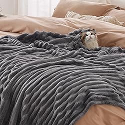 Bedsure GentleSoft Grey Full Blanket for Bed - Cozy