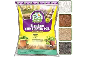 DUSPRO Recycle 8 QRT Seed Starter Soil Pre-Mixed Seed Starting Mix for Young Plant Seeds, Soilless Formula Moisture Retention, Aeration & Nutrient Seed Starting Soil 4in1