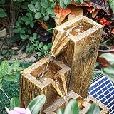 BTGGG Solar Powered Garden Fountain with LED Light - Outdoor Water Feature view 5