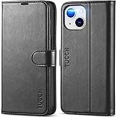 TUCCH Case Wallet for iPhone 14, [RFID Blocking] 4 Card Holder Stand [Shockproof TPU Interior Shell], PU Leather Magnetic Protective Flip Cover 6.1" 2022, Black