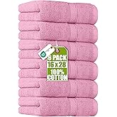 Utopia Towels 6 Pack Premium Hand Towels Set, 16 by 28 inches, 100% Ring Spun Cotton, Ultra Soft and Highly Absorbent 600GSM Towels for Bathroom, Gym, Shower, Hotel, and Spa, Pink