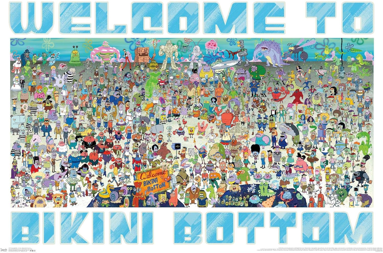 Amazon Com Trends International Nickelodeon Spongebob Every Character Ever 19 Wall Poster 22 375 X 34 Premium Unframed Version Home Kitchen