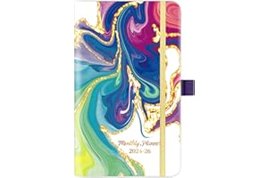 VINDORA 2024-2026 Pocket Calendar/Planner - Monthly Pocket Planner from Jan 2024 - Dec 2026(36 Months), 3.8" x 6.3", Monthly Planner 2024-2026 with Pen Holder, Inner Pocket, Elastic Closure and 60 Notes Pages