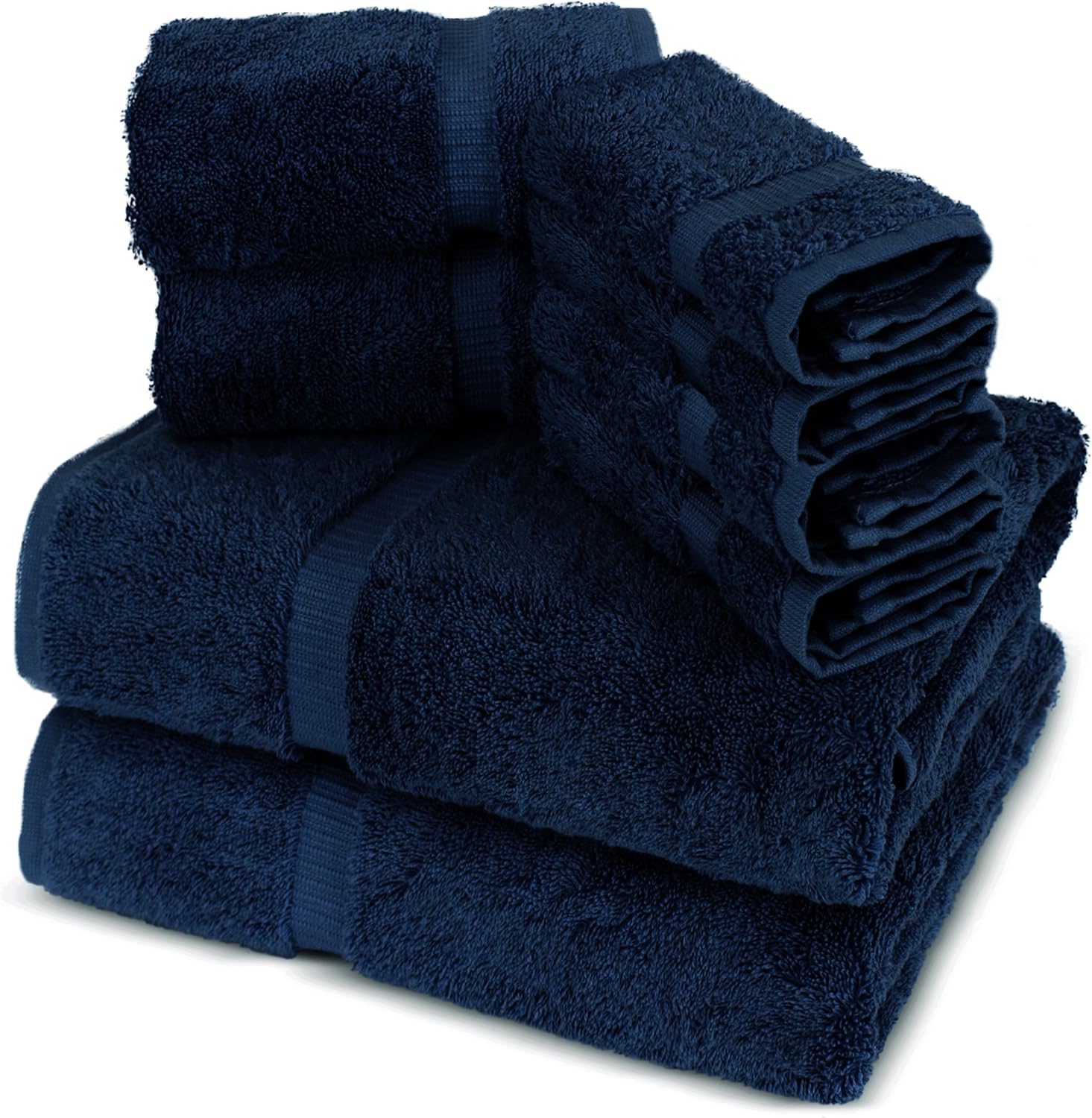 Towel Bazaar Luxury Hotel and Spa Quality Dobby Border 100% Turkish Cotton Eco-Friendly and Highly Absorbent Towel Set (Set of 8, Cranberry): Home & Kitchen