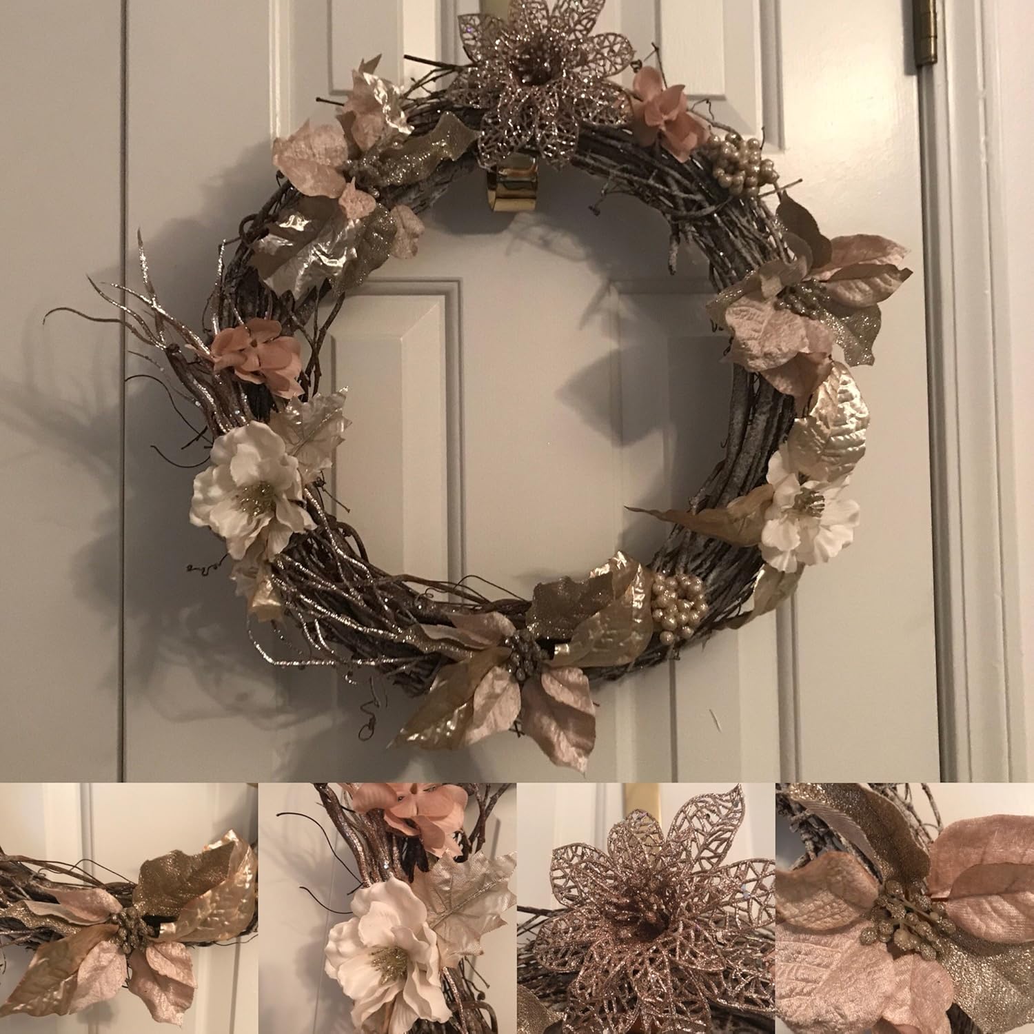 Rose Gold Christmas Wreath Handmade