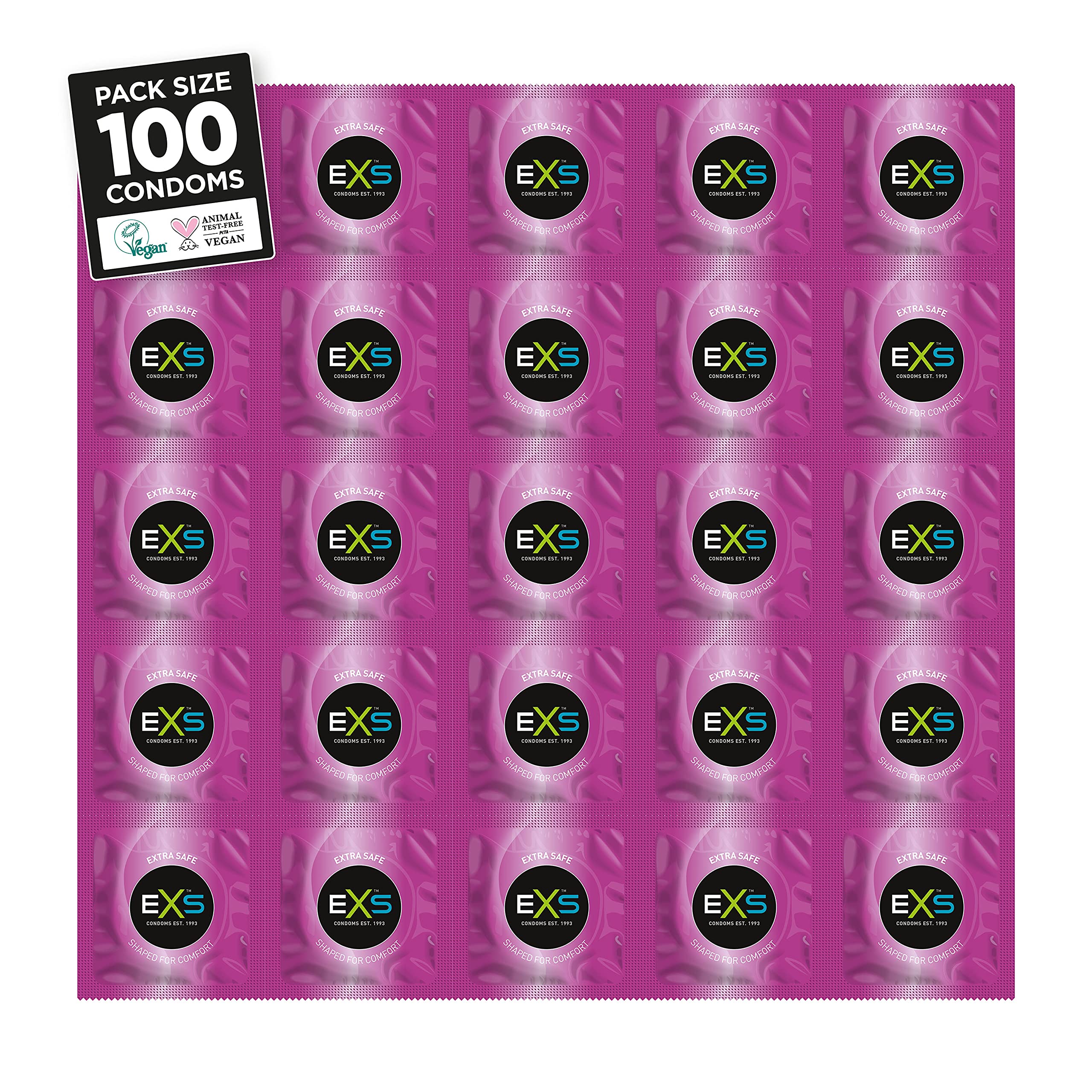 EXS Condoms Condoms-100Exsextsa Black One Size