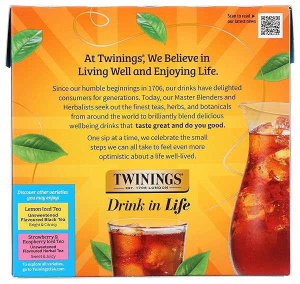 TWININGS PURE BLACK ICED TEA BAGS, 72 CT