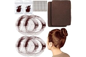Teenitor 50pcs 24'' Hair Nets for Food Service Workers, Unisex, Professionals, Various Ages, Hair Net, Brown, Solid, Nylon, Large, Modern, Pull-On