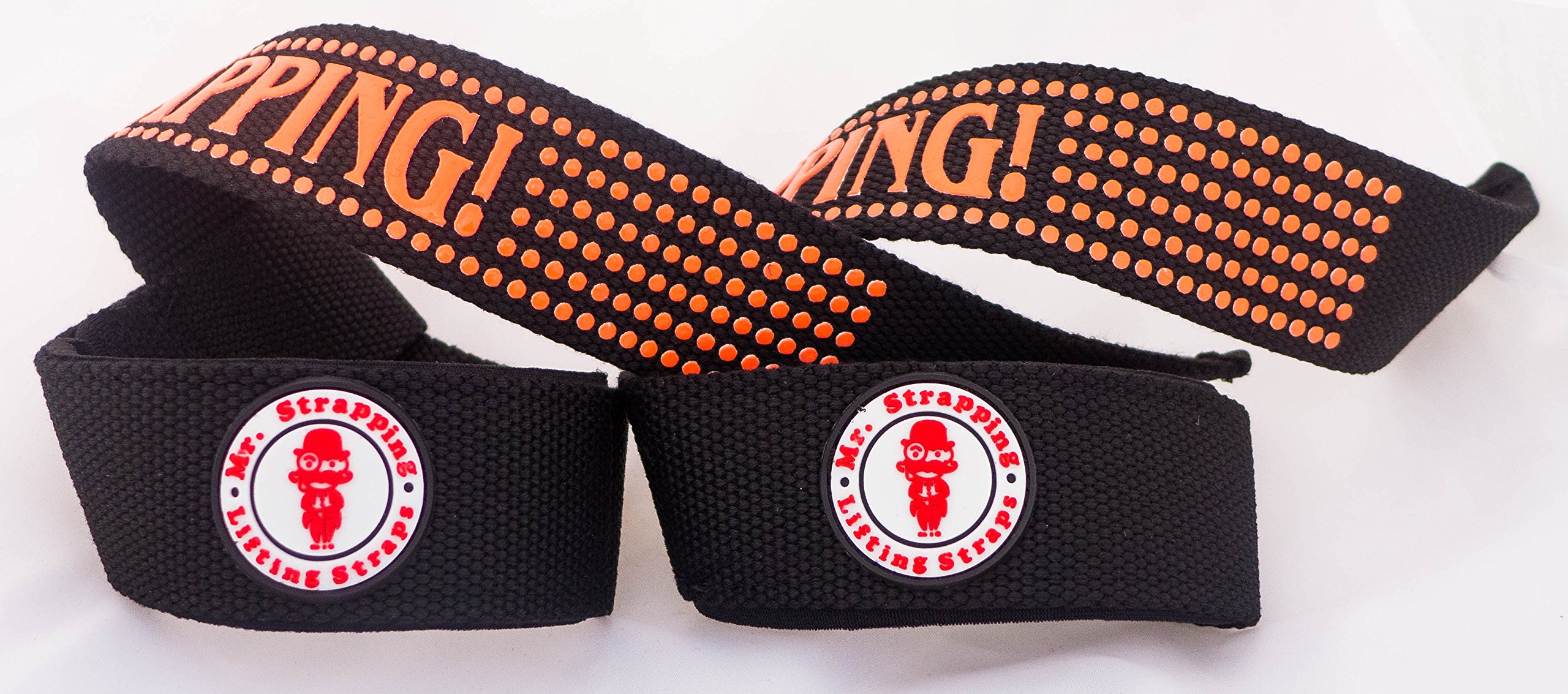 Mr. Strapping Lifting Straps for Weightlifters, Crossfit WOD Training, Bodybuilding – Heavy Duty Durable Padded Men & Women Anti-Slip Gym Grip Hand & Wrist Support Wrap Belt Bands, 1 Pair