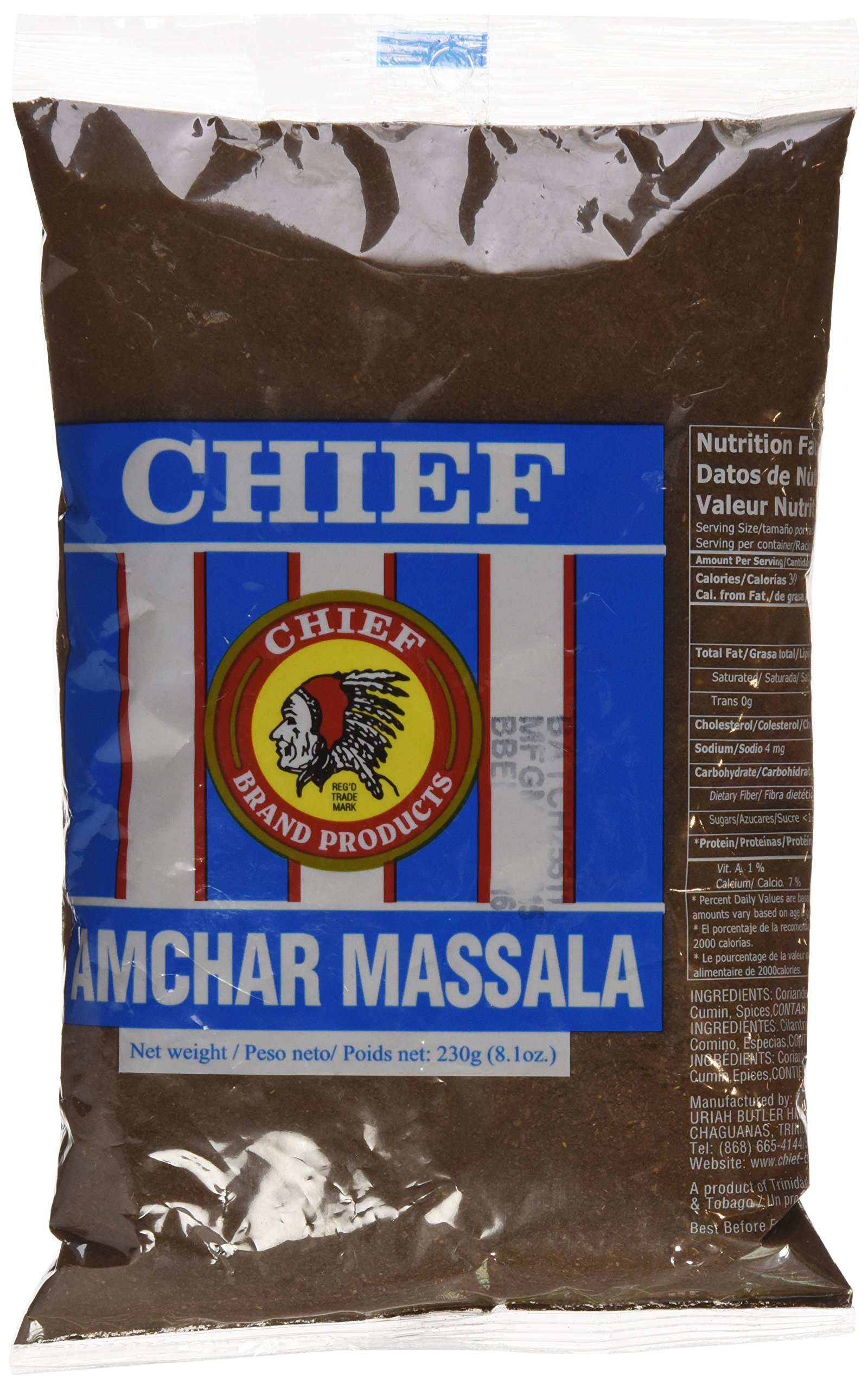 CHIEF CURRY POWDER 500G, 17.5 OZ MADE IN TRINIDAD & TOBAGO