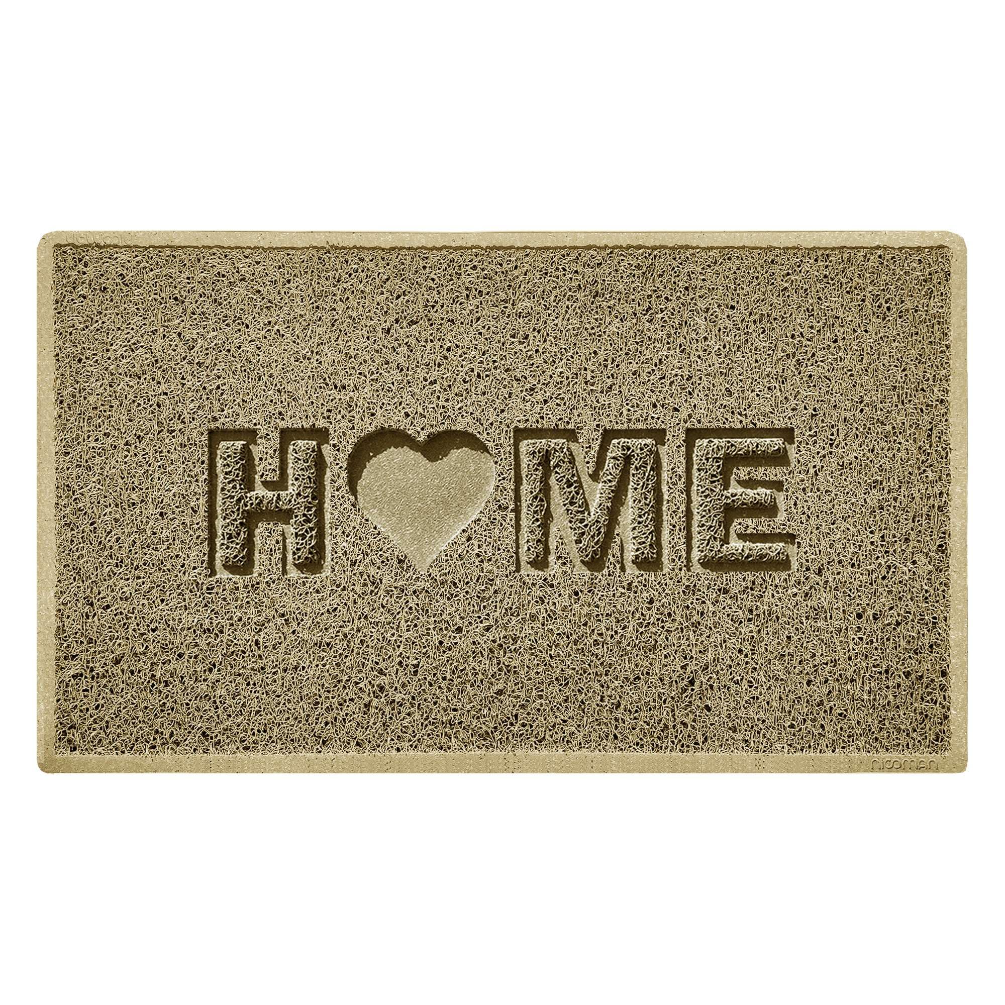 Nicoman LOVE at HOME Doormat 75x44cm - Honesty Beige｜Heavy Duty Non-Slip｜Indoor/Outdoor｜Entrance Barrier Dirt-Trapper Floor Mat｜Home Patio Garden Conservatory Door Mat｜Home Heart