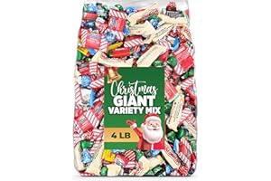 CANDYLISH Christmas Chocolate Candy Mix Bulk Bag 4LB – Assorted Individually Wrapped Holiday Chocolates – Festive Christmas Colors – Stocking Stuffer Candy, Holiday Party Favors, Gift Bags & Candy Bowls