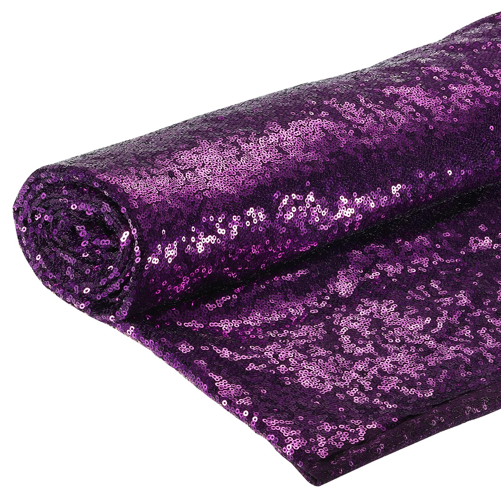 DMiotech 4 Yard Purple Sequin Fabric Sparkly Iridescent Bling Mesh 5ft Width for DIY Sewing Tablecloth Backdrop Clothes Dress