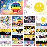 Wercokt 36PCS Smile Credit Card Skin Stickers, Debit Card Skin Sticker | Waterproof, PVC Material, No Duplicates, Removable Personalized Transportation Bus Card Skin