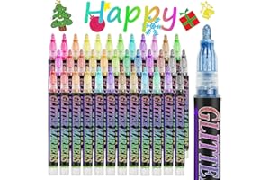 Celepen Glitter Marker Pens, 36 Colors Metallic Shimmer Glitter Markers Paint Pens, Glitter Art Marker for Kids Adults DIY Crafts Greeting Birthday Cards Making Poster Album Scrapbooking Wood