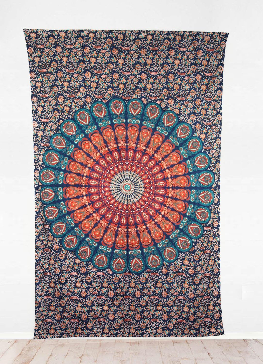 Inlakesh Mandala Tapestry (New 2015) 100% Cotton - for Your Wall, Bedroom, Beach Throw, Meditation, Dorm Hanging - Style: Indian Buddhist Tibetan (Mystic Green)