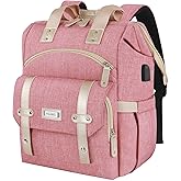 FALANKO Laptop Backpack for Women,Large Computer Backpack 17 Inch Laptop with USB Charging Port, Water Resistant Teacher work nurse Doctor Bookbag