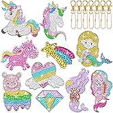 MTLEE 10 Sets Arts and Crafts for Kids Ages 8-12 5D Diamond Painting Keychain Kits Gem Art Kits for Girls Crafts Gem Painting Kits Diamond Art Gift Idea for Age 4, 5, 6, 7, 8, 9, 10-12 (Magical)