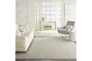 Nourison Positano Indoor-Outdoor Light Grey 6' x 9' Area Rug, Easy Cleaning, Non Shedding, Bed Room, Living Room, Dining Room, Backyard, Deck, Patio (6x9)