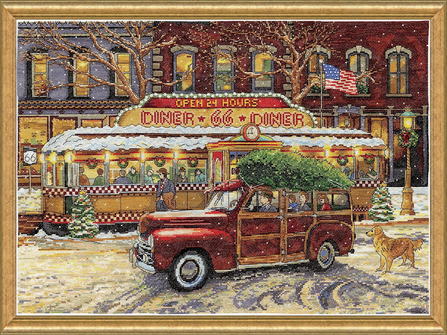 Design Works Counted Cross Stitch Kit 14"X20"-Route 66 Christmas (14 Count)