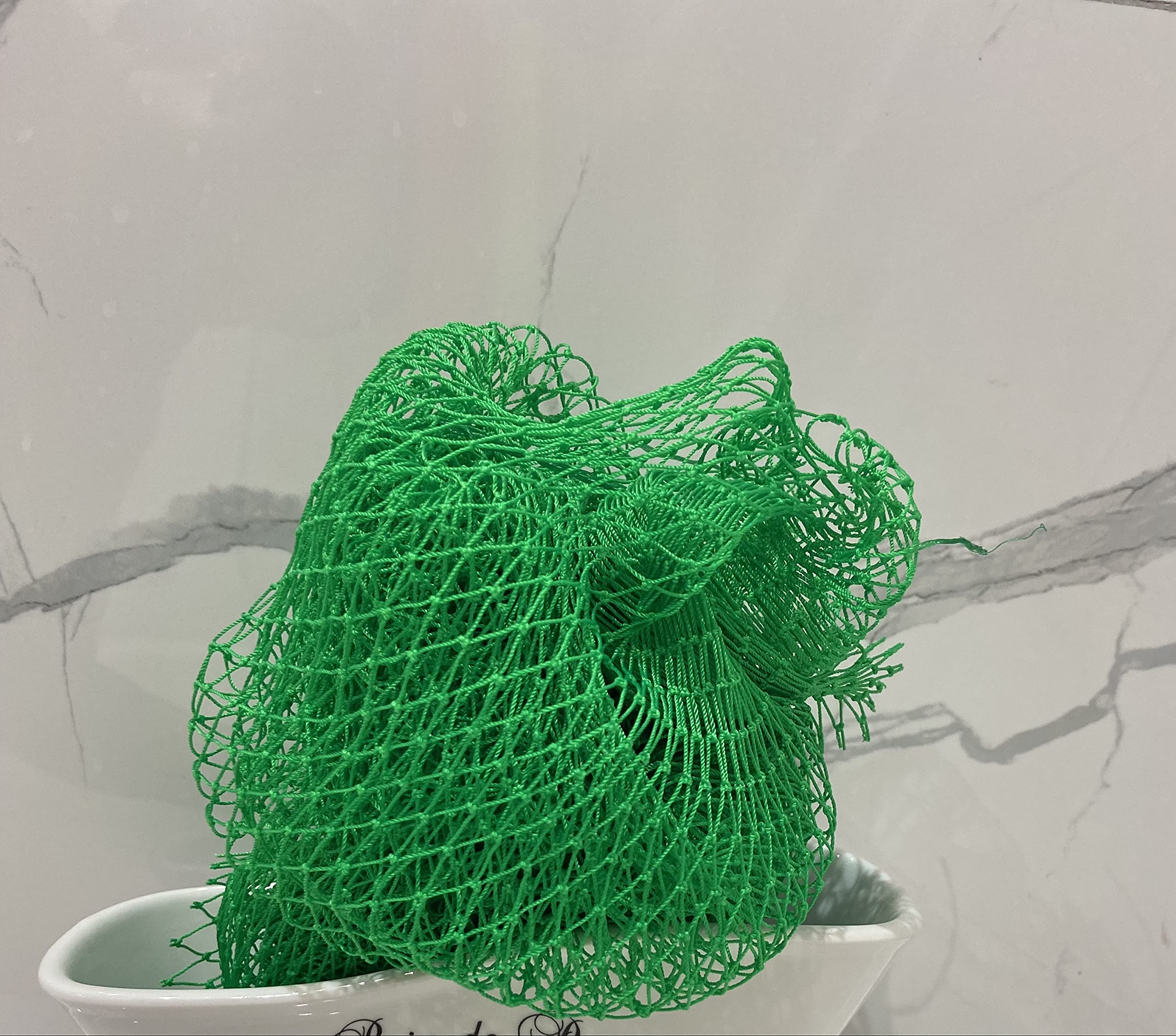 Home Gems Ultra Thick Exfoliating African Bath and Shower Sponge | 2-in-1 Body and Bath Scrubber | COARSE - HARD Net | Green