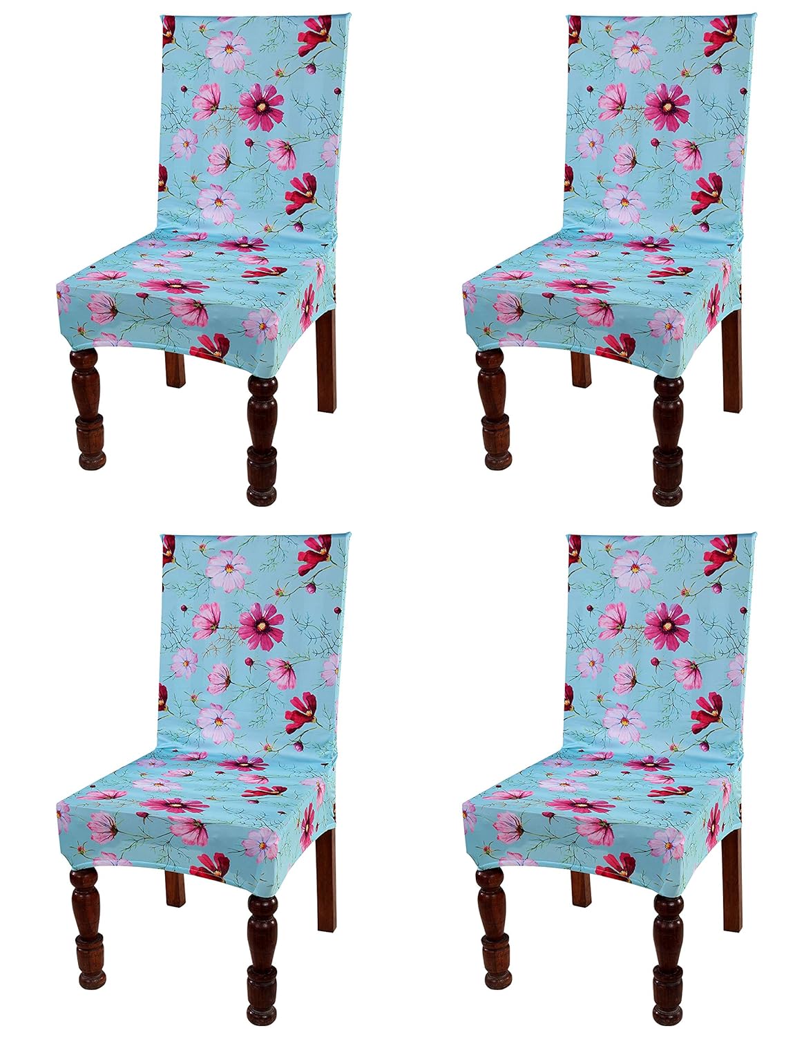 Buy Multitex Stretchable Floral Printed Dining Chair Covers Elastic Chair Seat Case Protector