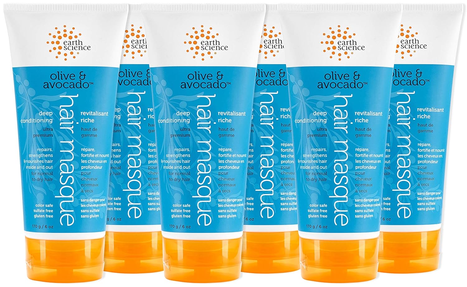 EARTH SCIENCE - Olive & Avocado Deep Conditioning Hair Masque: For Normal to Dry Hair (6 pk, 6 oz.)