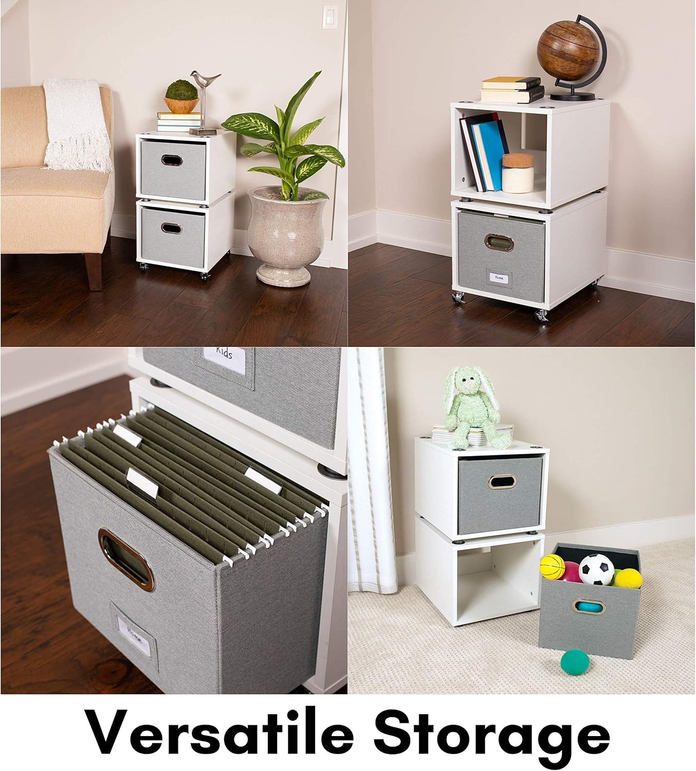 Amazon Com Birdrock Home Rolling File Cabinet With 1 Lateral Drawer Decorative Storage Shelf For Blankets Books Files Magazines Toys Etc Removable Bin With Handles Under Desk Office Living Room