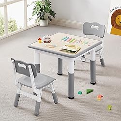 CuFun Kids Table & Chairs Set (2 Chairs) Height
