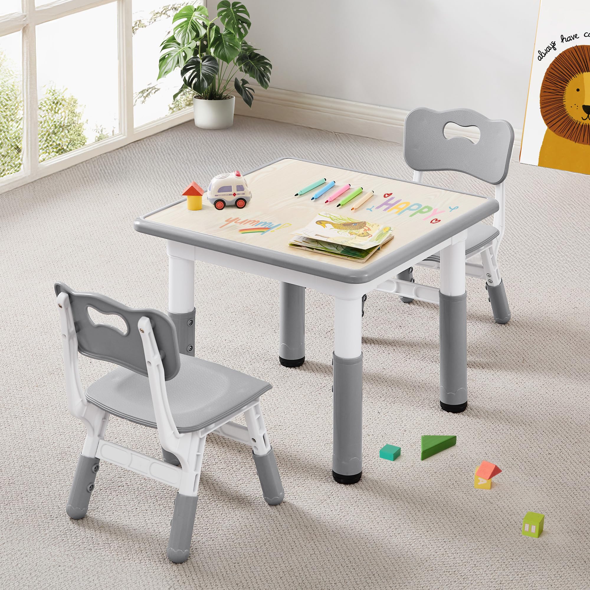 CuFun Kids Table & Chairs Set (2 Chairs) Height