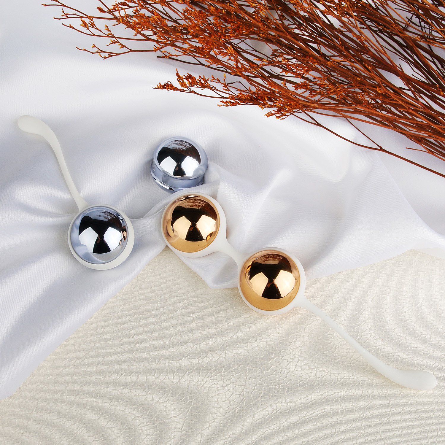 Kegel Balls for Beginner - Nalone Ben Wa Balls Kegel Exercise Weights Kit for Women to Tone and Strengthen your Pelvic Floor Muscle - Metal and Medical Silicone