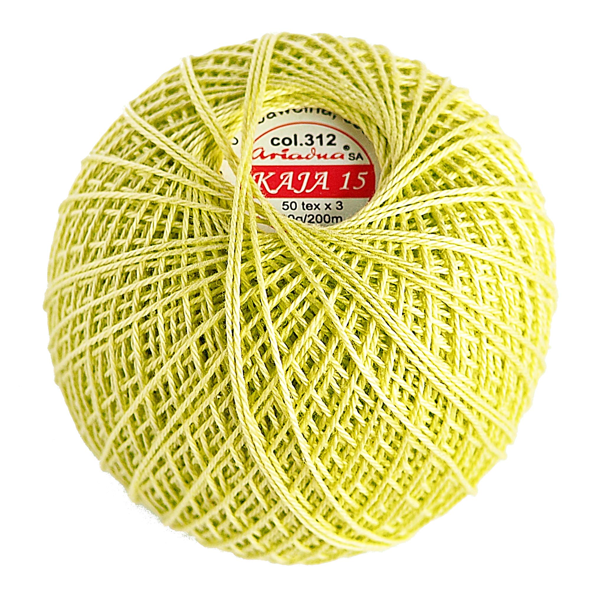 Cotton Crochet Yarn Double Mercerized Thread 220yd/200m Ball 1.05oz/30g Knitting Tatting Emroidery Size 15 Tea (312)